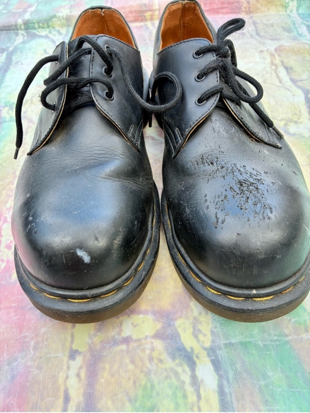 Dr. Marten’s steel toe Black Men's Leather Lace-Up Shoes